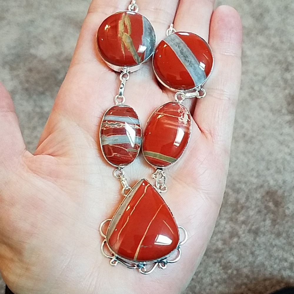 Red Rainbow Jasper necklace